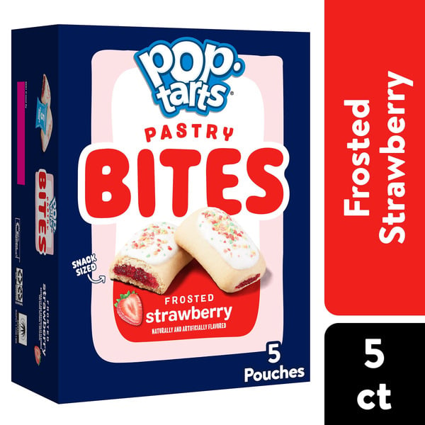 Breakfast Bars & Pastries Pop-Tarts Baked Pastry Bites, Kids Snacks, School Lunch, Frosted Strawberry hero