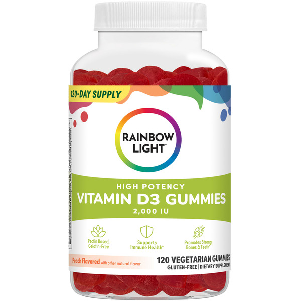 Rainbow Light High-Potency Vitamin D3 2000 IU Gummies, Peach hero