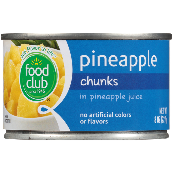 Canned Fruit & Applesauce Food Club Pineapple Chunks In Pineapple Juice hero