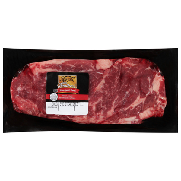 Packaged Meat Four Brothers USDA Certified Four Brothers Hereford Beef Boneless Chuck Eye Steak - 2 Ct. - Flavor Seal hero