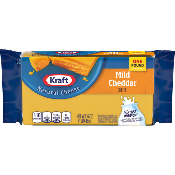 Packaged Cheese Kraft Mild Cheddar Cheese, oz Block hero