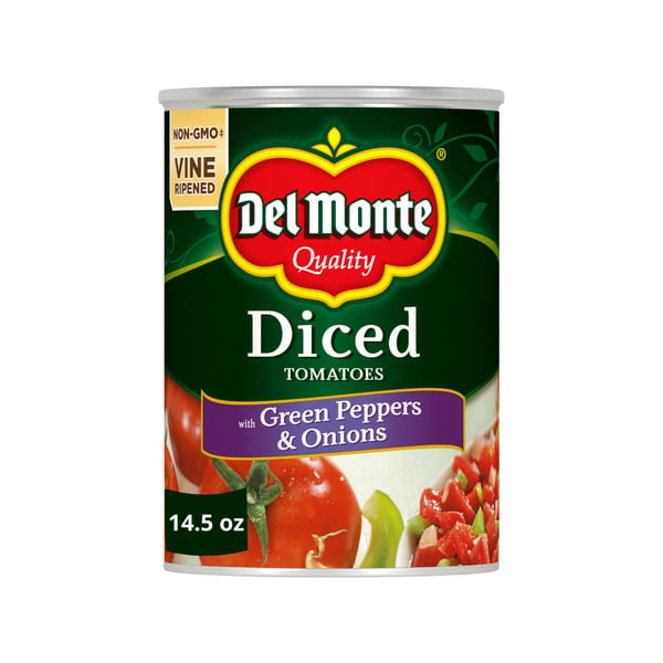 Canned & Jarred Vegetables Del Monte Diced Tomatoes with Green Peppers & Onions hero