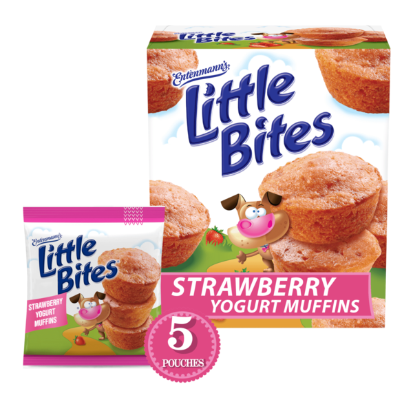 Bakery Desserts Entenmann's Little Bites, 5 packs, Strawberry Yogurt Mini Muffins hero