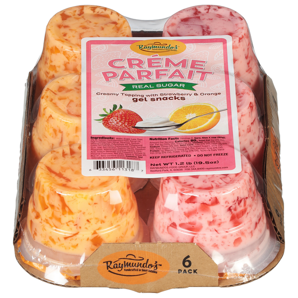 Refrigerated Pudding & Desserts Raymundo's Gel Snacks, Creme Parfait, Real Sugar, 6 Pack hero