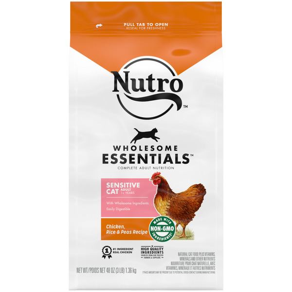 Cat Food & Care NUTRO Wholesome Essentials Dry Cat Food, Sensitive Cat Chicken Rice & Peas Recipe hero