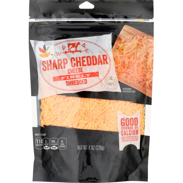 Packaged Cheese Store Brand Finely Shredded Cheese, Sharp Cheddar hero