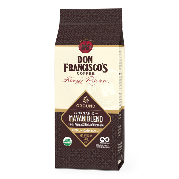 Coffee Don Francisco's Coffee Organic Mayan Blend, Medium-Dark Roast, Ground Coffee hero