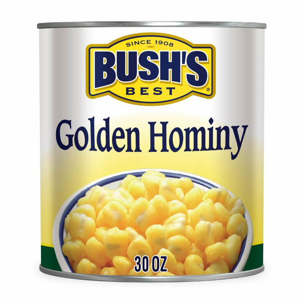 Canned & Jarred Vegetables Bush's Best Golden Hominy hero