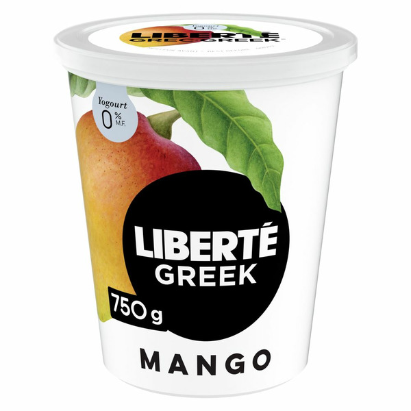 Yogurt Liberté Greek 0% Yogurt, Mango, High Protein hero