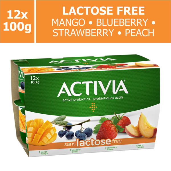 Yogurt Activia Yogurt With Probiotics, Lactose Free,  Strawberry, Blueberry, Peach, Mango hero