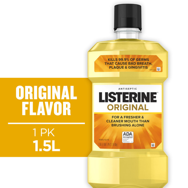 Oral Hygiene Listerine Original Antiseptic Mouthwash For Bad Breath & Plaque hero