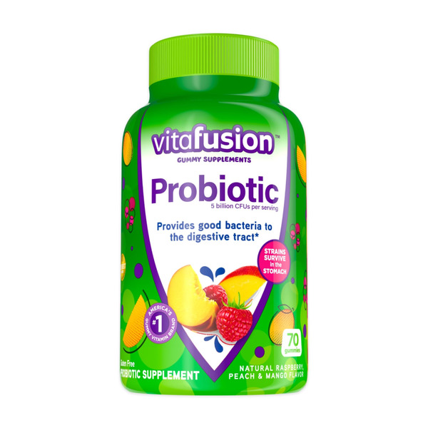 Vitamins & Supplements vitafusion Raspberry, Peach & Mango Probiotic Adult Gummies hero