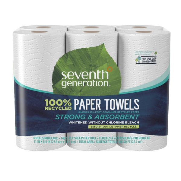 Laundry Seventh Generation Paper Towels 2-Ply 100% Recycled Paper hero