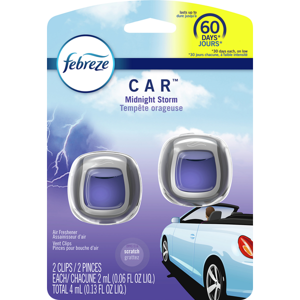 Air Fresheners & Candles Febreze Air Freshener, Vent Clips, Midnight Storm hero