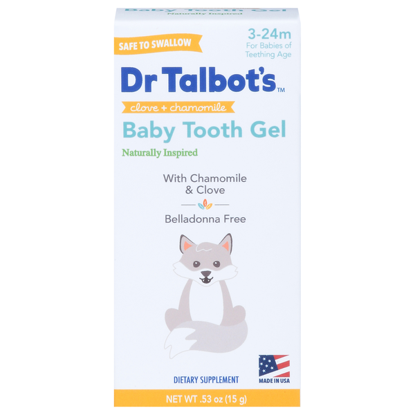 Muscles, Joints & Pain Relief Dr. Talbot's Baby Tooth Gel, Clove + Chamomile, 3 - 24 Months hero