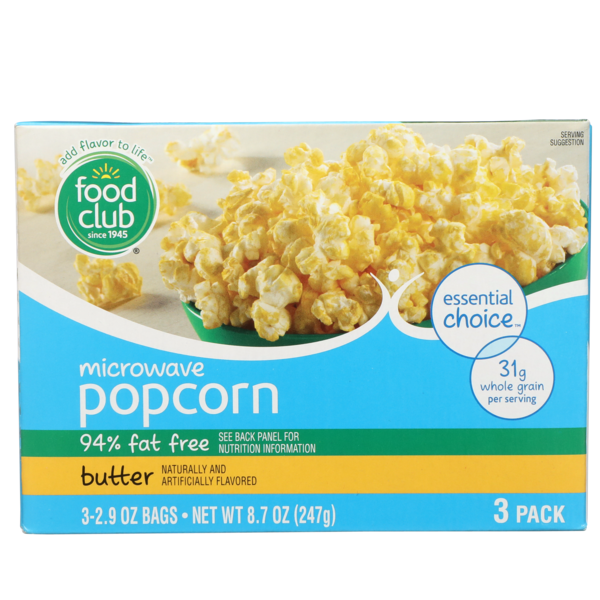 Popcorn & Jerky Food Club Butter 94% Fat Free Microwave Popcorn hero