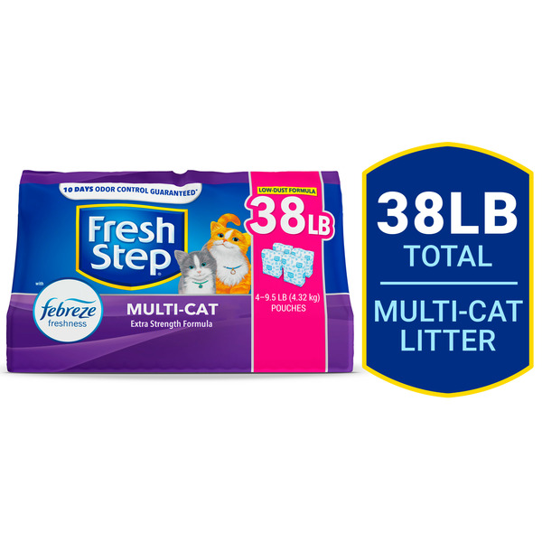 Cat Food & Care Fresh Step Clumping Cat Litter Multi-Cat Extra Strength Formula, Ammonia Block Technology hero