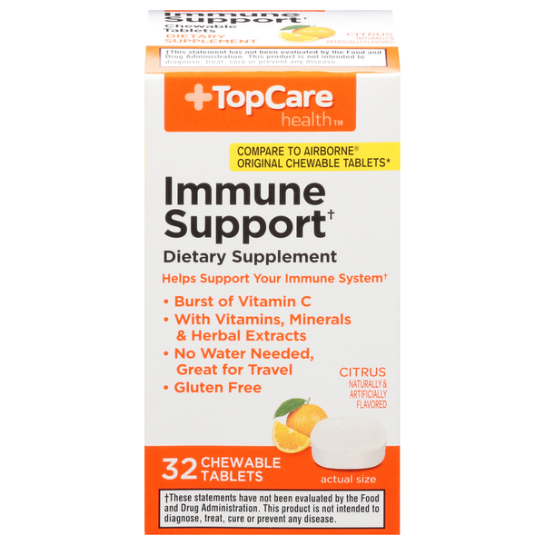 Vitamins & Supplements TopCare Immune Support, Chewable Tablets, Citrus hero