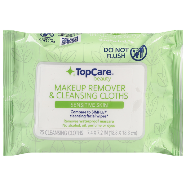 More Household TopCare Makeup Remover & Cleansing Cloths, Sensitive Skin hero