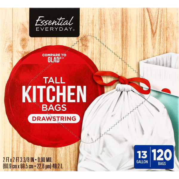 Kitchen Supplies Essential Everyday Tall Kitchen Bags, Drawstring hero