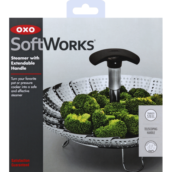 Kitchen Supplies OXO Steamer, Stainless Steel, with Extendable Handle hero