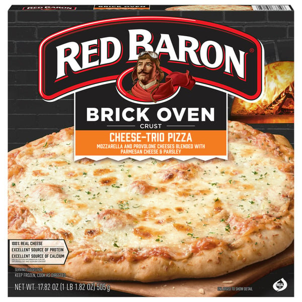 Frozen Pizza Red Baron Cheese Trio Brick Oven Frozen Pizza hero