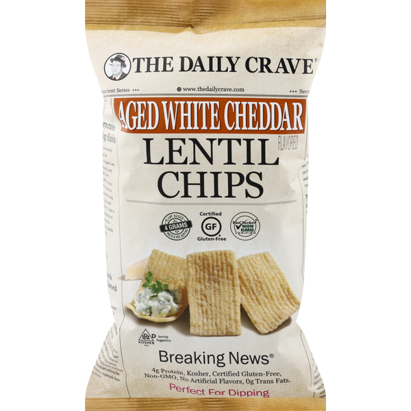 Chips & Pretzels The Daily Crave Lentil Chips, Age White Cheddar hero