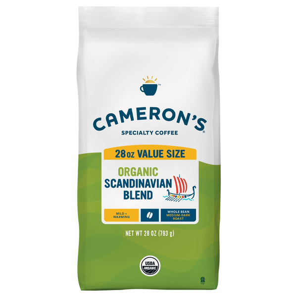 Bulk Tea & Coffee Cameron's Coffee, Organic, Whole Bean, Medium-Dark Roast, Scandinavian Blend, Value Size hero