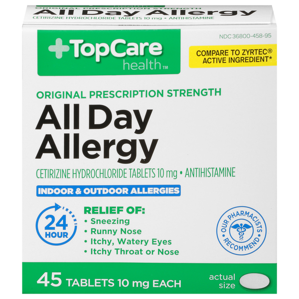 Cold, Flu & Allergy TopCare All Day Allergy, Original Prescription Strength, 10 mg, Tablets hero