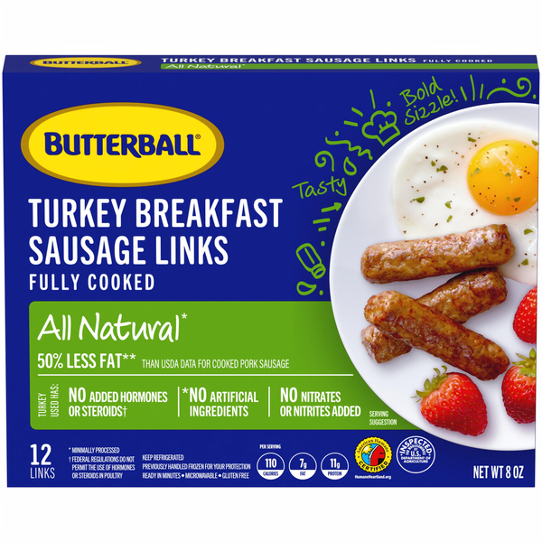 Frozen Breakfast Butterball All Natural Turkey Breakfast Sausage Links hero