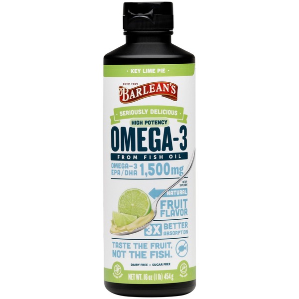 Oils Barlean's Omega-3, High Potency, Key Lime Pie hero