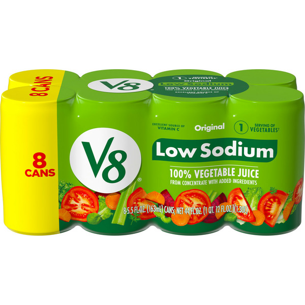 Juice & Nectar (Shelf-Stable) V8 Low Sodium Original 100% Vegetable Juice hero