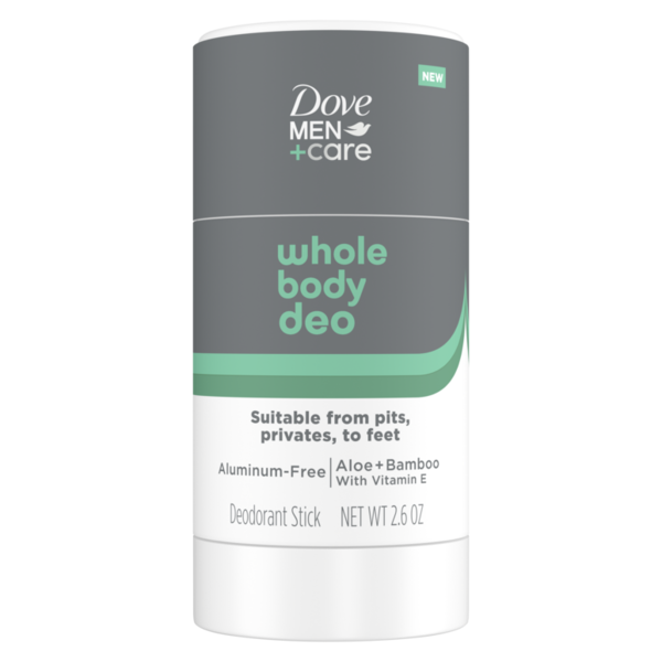 Deodorants Dove Men+Care Whole Body Deo, Stick, Aluminum-Free, Aloe + Bamboo with Vitamin E hero