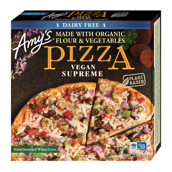 Frozen Pizza Amy's Kitchen Vegan Supreme Pizza hero