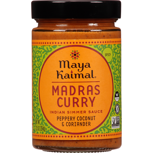 Marinades & Meat Preparation Maya Kaimal Indian Simmer Sauce, Madras Curry, Spicy hero