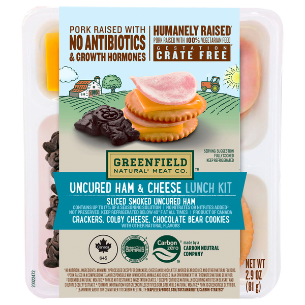 Lunch Meat Greenfield Natural Meat Co. Uncured Ham & Cheese Lunch Kit hero