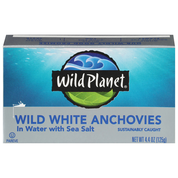 Canned Meat & Seafood Wild Planet Wild White Anchovies hero