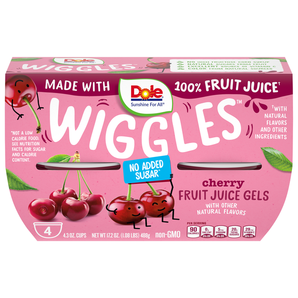 Doughs, Gelatins & Bake Mixes Dole Wiggles Fruit Juice Gels, Cherry hero