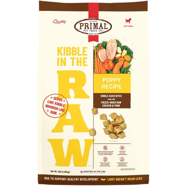 Primal Pet Foods Kibble in the Raw, Canine Puppy Recipe hero