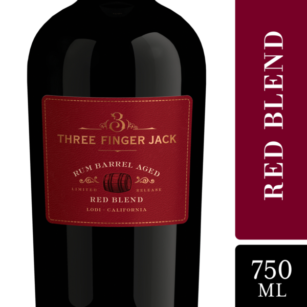 Red Wine Three Finger Jack Red Blend, Rum Barrel Aged, Lodi California hero