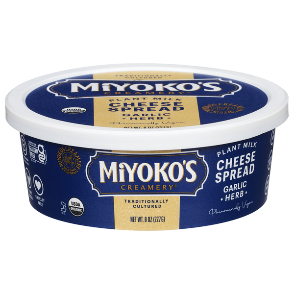 Miyoko's Creamery Garlic Herb Plant Milk Cheese Spread hero