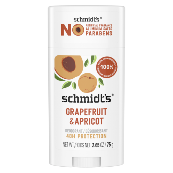 Deodorants Schmidt Old Tyme Aluminum-Free Vegan Deodorant Grapefruit & Apricot with 24-Hour Odor Protection, hero