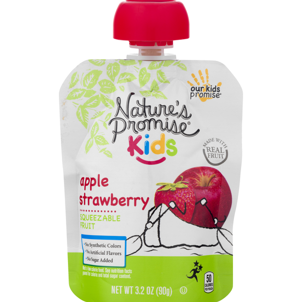 Fruit & Vegetable Snacks Nature's Promise Squeezable Fruit, Apple Strawberry hero