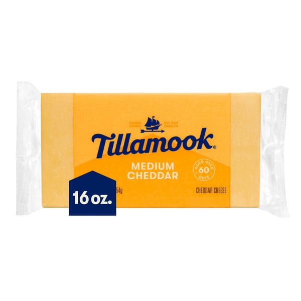 Packaged Cheese Tillamook Medium Cheddar Cheese Block hero