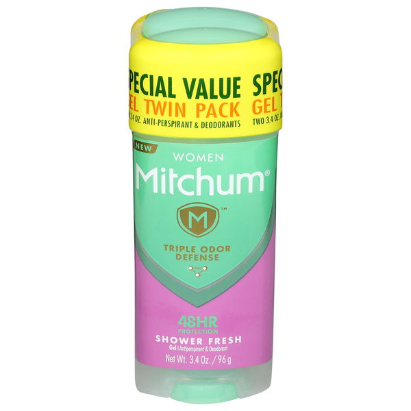 Deodorants Mitchum Antiperspirant & Deodorant, Shower Fresh, Women, Gel, Twin Pack hero