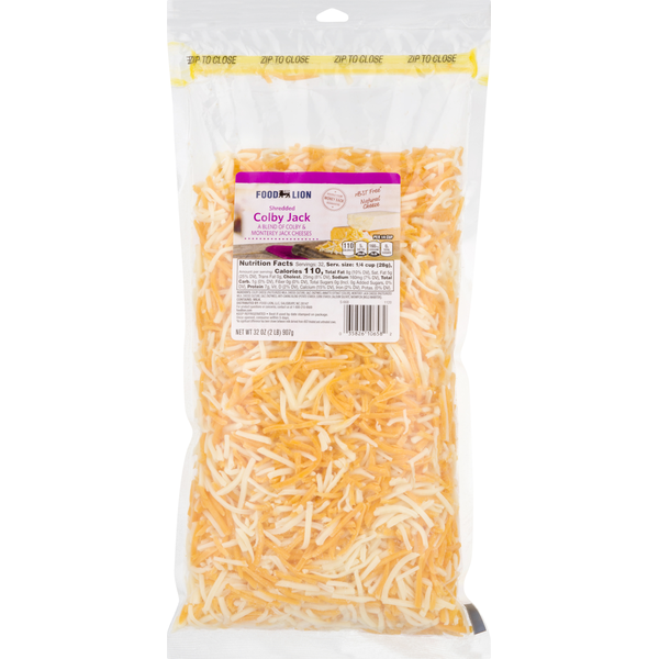 Packaged Cheese Food Lion Natural Shredded Colby Jack Cheese hero