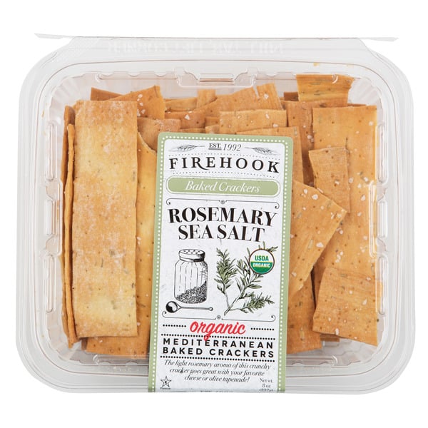 Crackers & Crostini Firehook Rosemary Sea Salt, Organic Baked Crackers hero