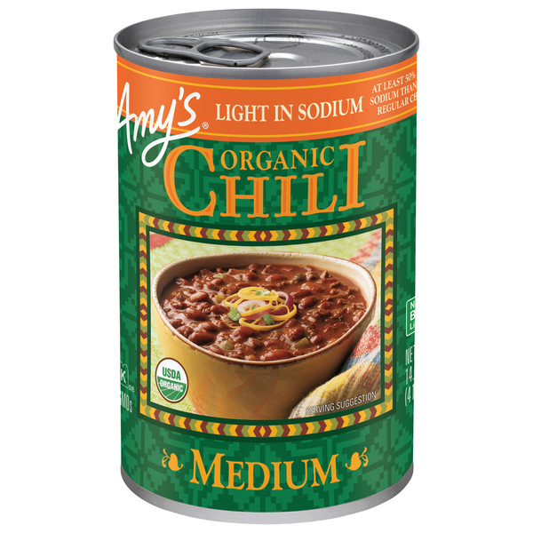 Soup, Broth & Bouillon Amy's Kitchen Light in Sodium Medium Chili hero