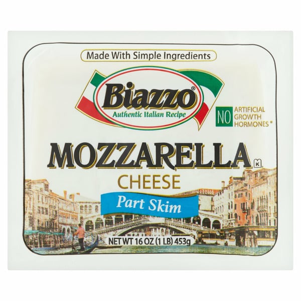 Packaged Cheese Biazzo Part Skim Mozzarella Cheese hero