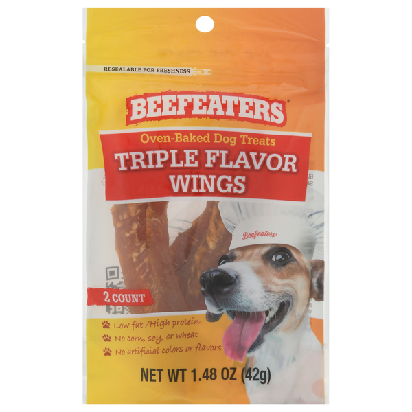 Dog Food & Care Beefeaters Dog Treats, Oven-Baked, Triple Flavor Wings hero